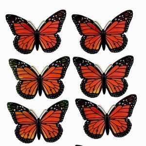 SET OF 6 New adhesive Monarch Butterflies to use and post on any surface